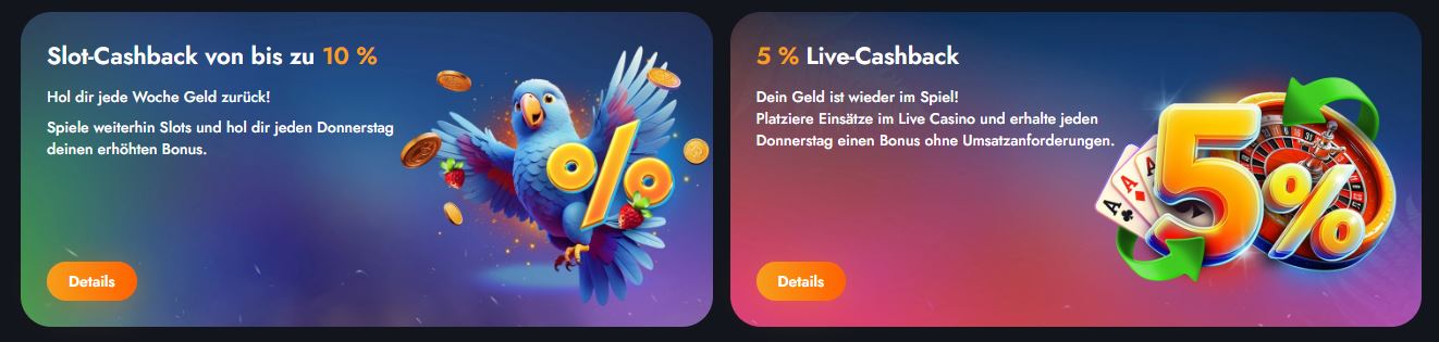 Erhalten Sie wöchentliches Slot und Live Cashback bei Martin