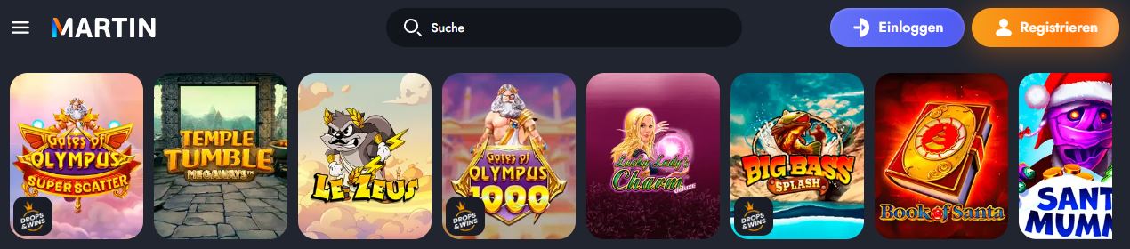 Durchsuchen Sie Tausende beliebte Spielautomaten auf Martin Casino